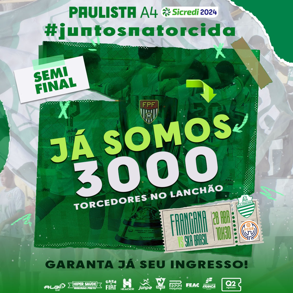 Campeonato Paulista; quatro mil ingressos já foram vendidos para jogo da Francana
