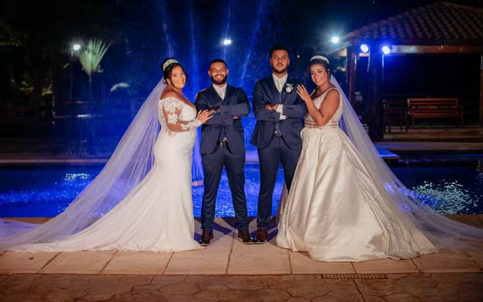 Irmãs se apaixonam por irmãos em Franca, namoram, se casam e têm lua de mel juntas
