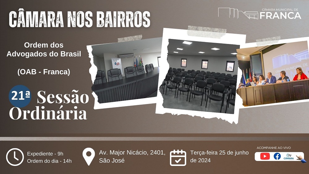 Interação: Câmara de Franca realiza sessão ordinária na OAB na próxima terça-feira