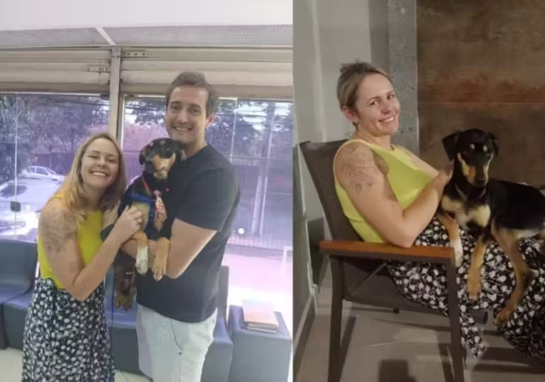 Família viaja 100km para adotar um cão vira-lata rejeitado em 20 feiras de adoção