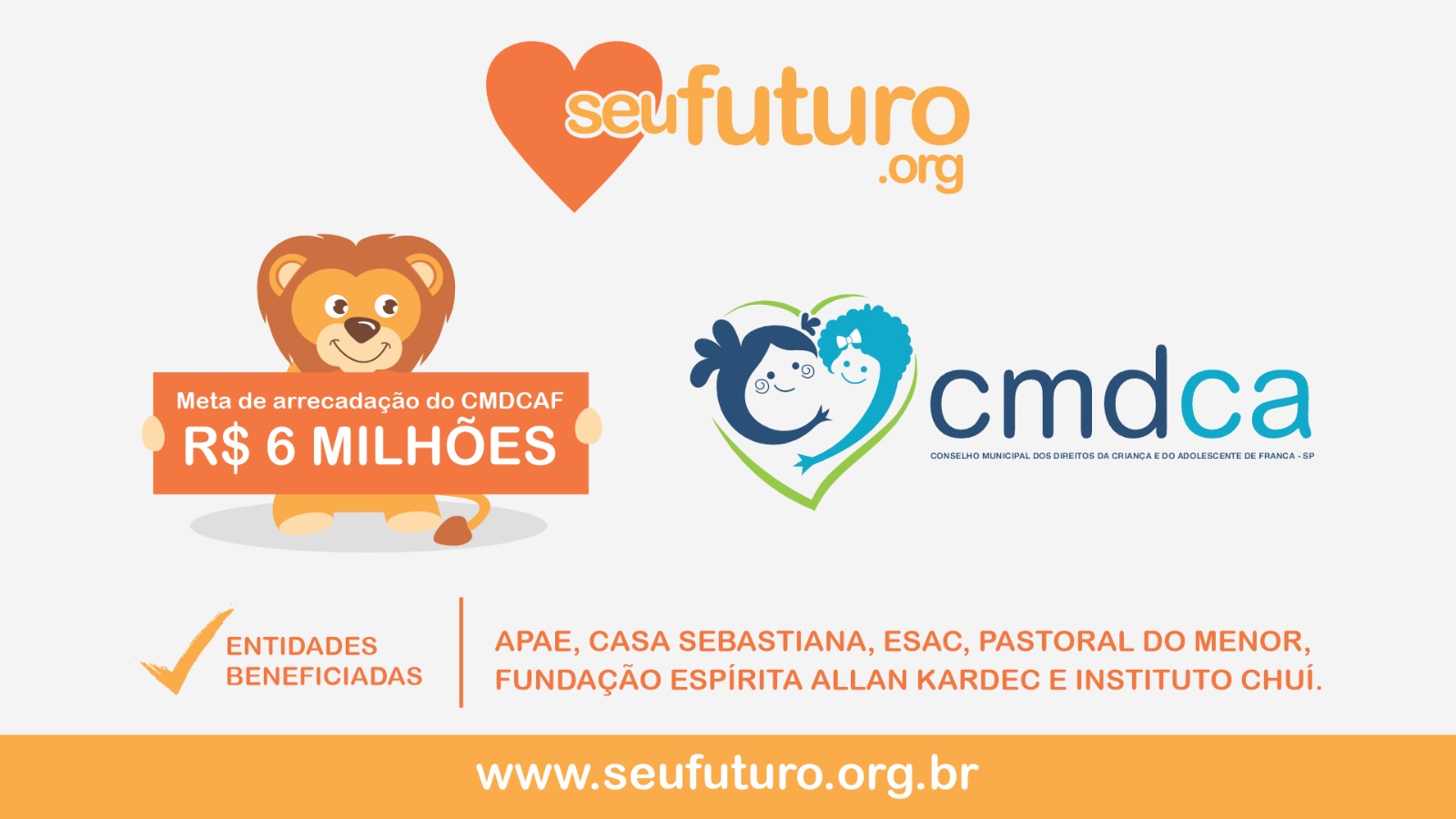 CMDCAF apresenta projetos e busca novos padrinhos em evento nesta quarta-feira, 27