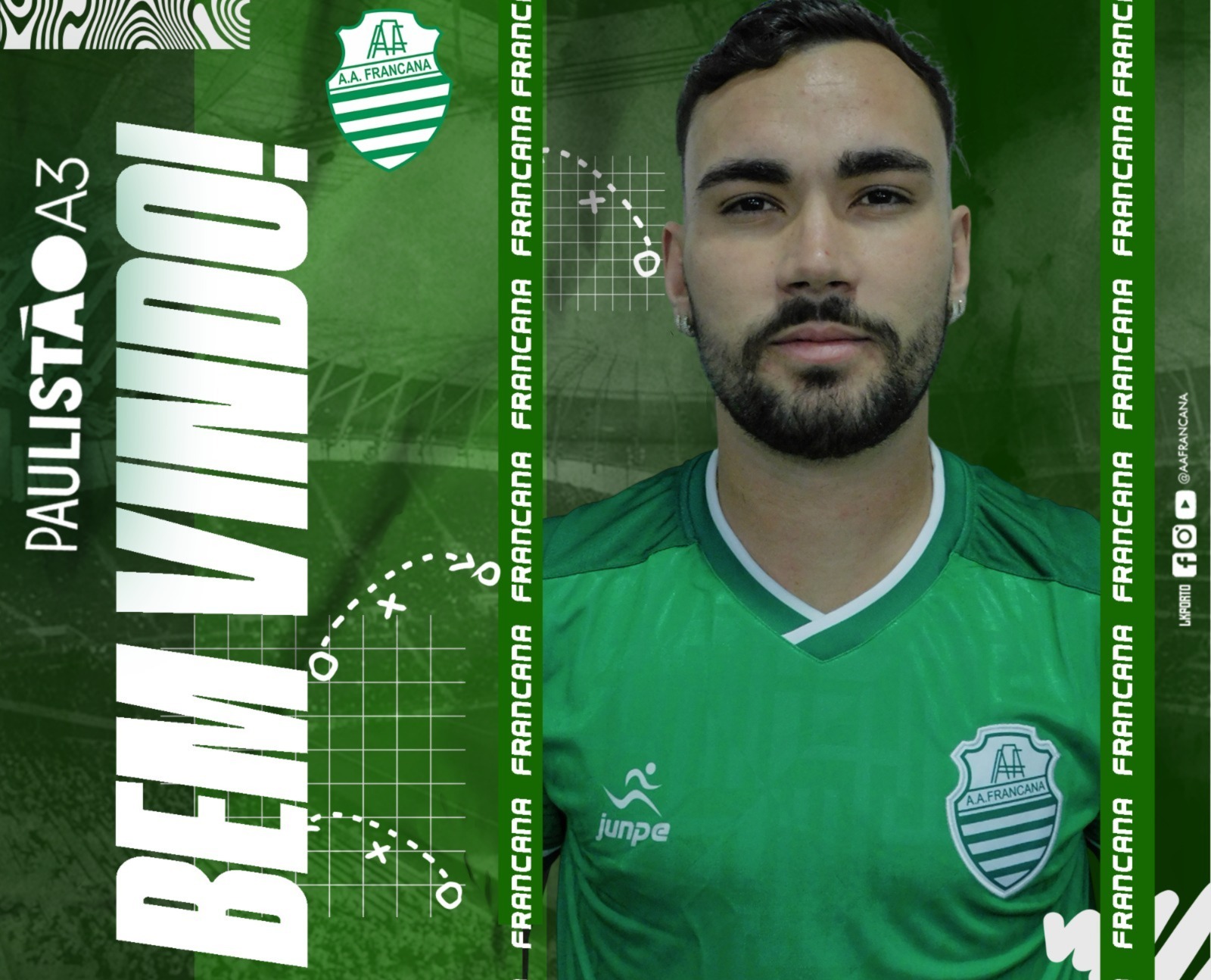 Volante Matheus Vinicius reforçará o elenco da Francana na disputa do Paulista
