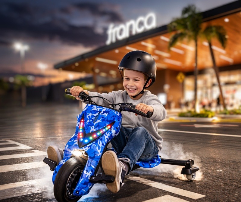 Drift kart ganha espaço em Franca com encontro noturno no Franca Shopping
