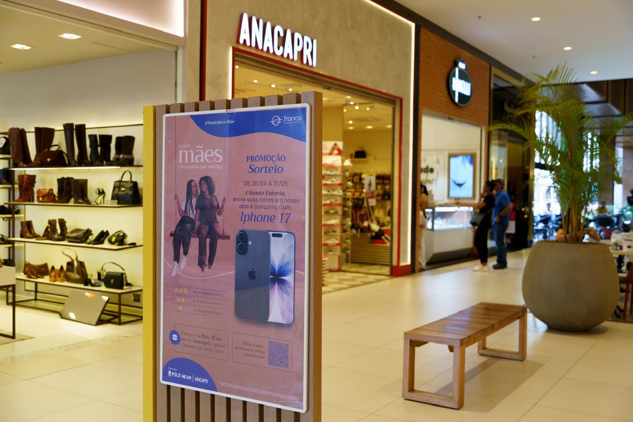 Franca Shopping sorteia iPhone 17 e oferece hidratantes em campanha do Dias das Mães