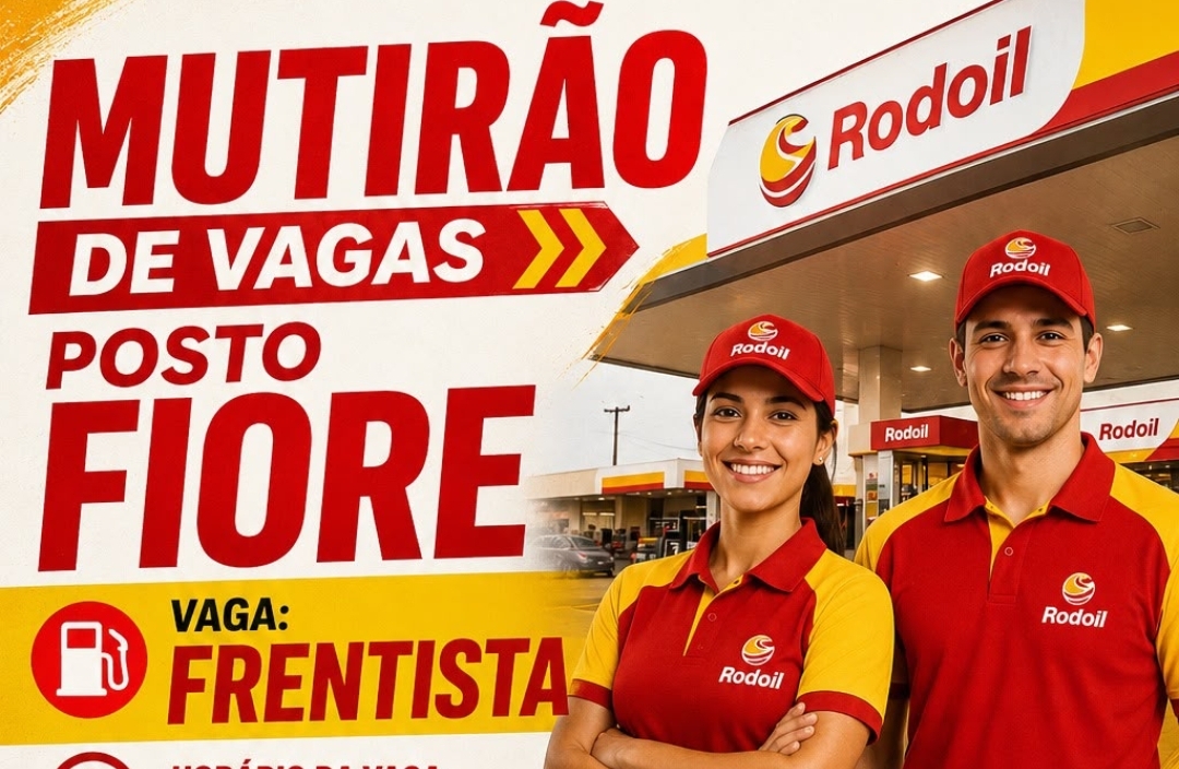 Posto de combustíveis oferece 30 vagas de emprego com salário de R$ 2,5 mil mensais