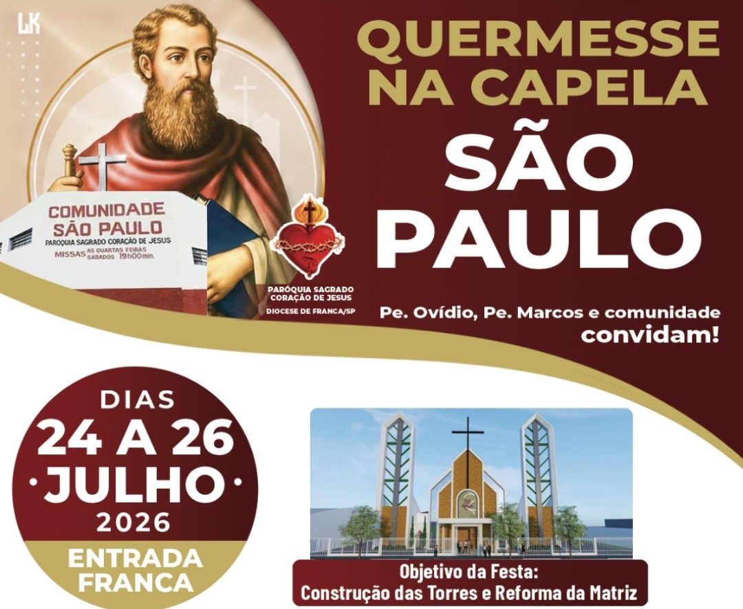 Quermesse da Capela São Paulo começa na sexta com leilão, barracas e missa sertaneja