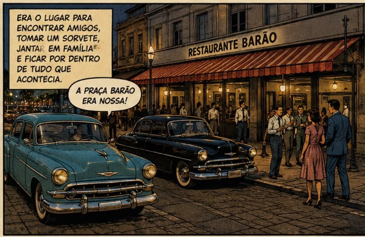 Quando a Praça Barão era o ponto de encontro da juventude francana