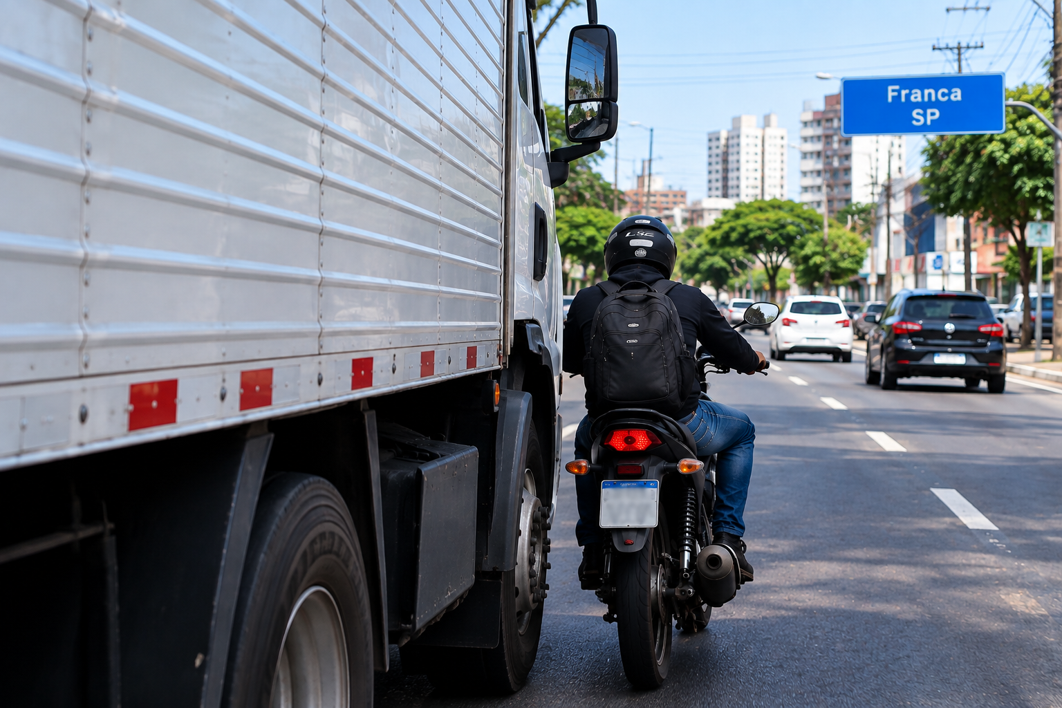 Pontos cegos: o que motociclistas e motoristas precisam saber para evitar sinistros
