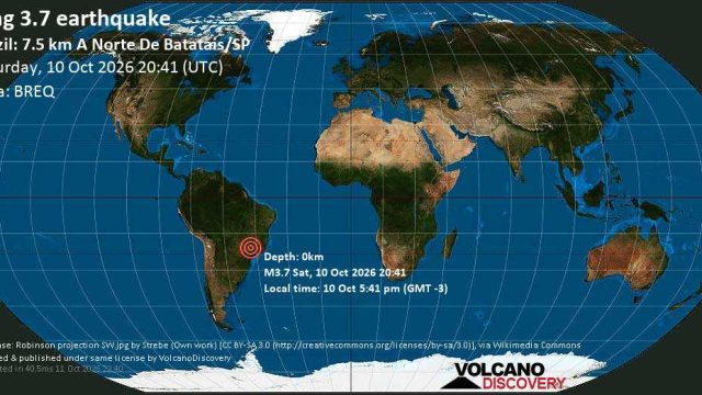 Terremoto de magnitude 3.7 registrado 12 km a norte de Batatais é sentido em Franca e região