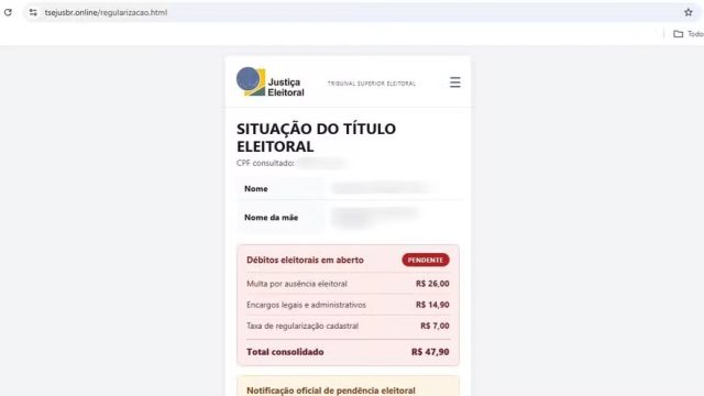 Falso TSE: site cobra Pix de eleitores com dados reais; saiba como não cair no golpe